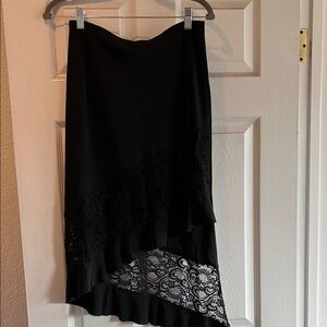 Elegant Black Lace Asymmetrical Skirt
